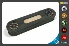 Round Corner Pen Box, Wooden Gift Box, Jewellery Laser Cut Product Image 2