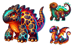 Magic Baby Dinosaur Stickers Clipart Product Image 2