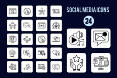 80 Line Social Media and Blogging Icons Product Image 2