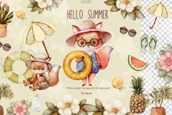 Cute Summer Fox Clipart Product Image 2