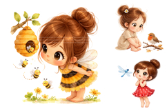 Whimsical Cute Baby Girl Sublimation PNG Product Image 2