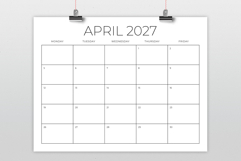 2027 8.5x11 MON-FRI Calendar Template Product Image 2