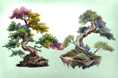 Bonsai Watercolor Sublimation Bundle Clipart PNG, SVG, EPS Product Image 2