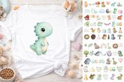 180 Watercolor Baby Dinosaur Clipart Bundle Product Image 2
