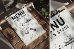 Restaurant Menu on Wooden Tray Mockup Product Image 2