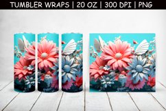 Flower Sublimation Tumbler Wrap Product Image 1