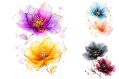 Alcohol Ink Flowers Sublimation Designs Product Image 2