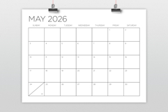 2026 12 x 9 Inch Calendar Template Product Image 2
