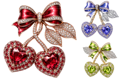 Coquette Cherry Bow Clipart, Valentine Heart PNG Bundle Product Image 2