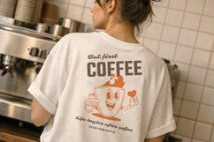 But First Coffee Retro T-Shirt Design Product Image 2