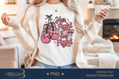 Breast Cancer Her Fight Is Our Fight PNG | Boxing Gloves Product Image 2