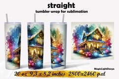 Christmas House Tumbler sublimation,Christmas tumbler design Product Image 1