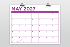 2027 8.5 x 11 Inch Bold COLOR Calendar Template Product Image 3