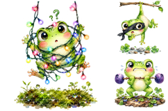 Funny Watercolor Frog Clipart Bundle Product Image 2