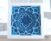 3D Mandala Pattern Shadow Box Mandala SVG DXF - M169 Product Image 2