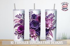 3d Flower Sublimation bundle Tumbler Wrap 20 oz Violet Product Image 3