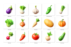 Vegetable PNG Clipart Set 30 Items for Sublimation &amp; Print Product Image 2