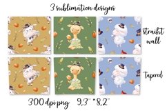 Halloween Animals sublimation design. Skinny tumbler wrap Product Image 2