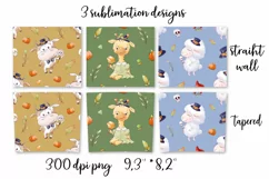 Halloween Animals sublimation design. Skinny tumbler wrap Product Image 2