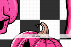 Hot Pink Seamless Halloween Pattern - Spooky Digital Paper Product Image 2
