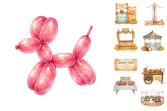 Watercolor County Fair Clipart, Carnival Festival PNG Product Image 2