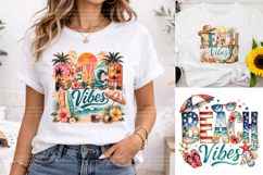 Retro Summer Beach Vibes PNG, Tropical Vacation Sublimation Product Image 2