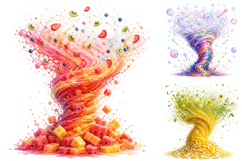 Summer Tornado Clipart Bundle, Watercolor Storm PNG Product Image 3