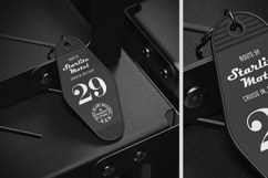Hotel Keychain on a Metal Chair Mockup Product Image 2
