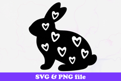 Bunny Heart Pattern Silhouette SVG PNG Product Image 1