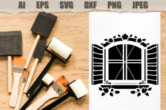 Stencil Floral Window Shutter Product Image 2