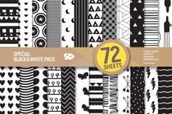 72 Black and White digital paper pack. Patterns Product Image 2