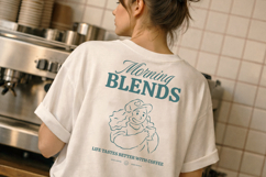 Morning Blends Whimsical T-Shirt Design Product Image 2