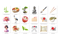 Japan PNG Clipart Set 30 Items for Sublimation and Print Product Image 2