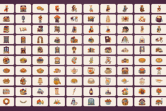 Little Autumn Society 100 Folk Gouache PNG Cliparts Product Image 11