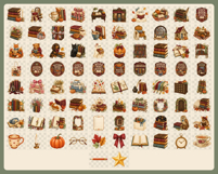 Cozy Bookish Autumn 82 PNG Clipart Bundle Product Image 2