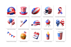 USA Independence Day PNG Clipart Set 25 Items Product Image 2