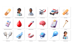 Medical PNG Clipart Set 30 Items for Sublimation and Print Product Image 2