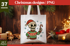 Funny Retro Christmas PNG Bundle Skeleton Santa Claus Elf Product Image 2