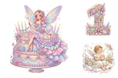 Princess Unicorn Birthday Sublimation Clipart Product Image 2