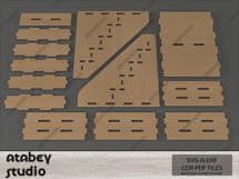 Business card holder - Card Organizer Wood Cut display Stand Product Image 2