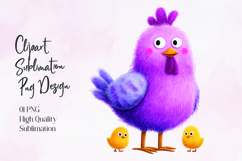 Cute Mother Bird with Baby Chicks Sublimation PNG Product Image 1