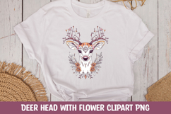Deer floral face t-shirt sublimation PNG Product Image 1