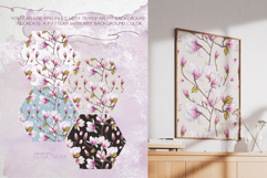 Magnolia in bloom watercolor clipart set Product Image 3