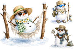 Summer Snowman Clipart Bundle, Christmas in July PNG Product Image 2