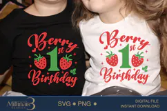 Berry 1St Birthday Cute Strawberry Desig Svg, New Born svg Product Image 2