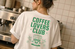 Coffee Lovers Club Modern T-Shirt Design Product Image 2