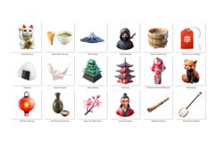 Japan PNG Clipart Set 33 Items for Sublimation and Print Product Image 2