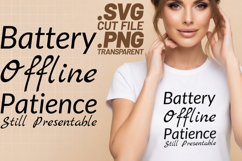 4x Sarcastic Quotes Battery Offline Inbox Ready SVG Cut Product Image 3