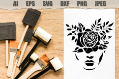 Stencil Floral Woman Face Product Image 2