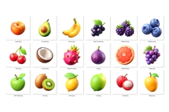 Fruits PNG Clipart Set 33 Items for Sublimation &amp; Print Product Image 2